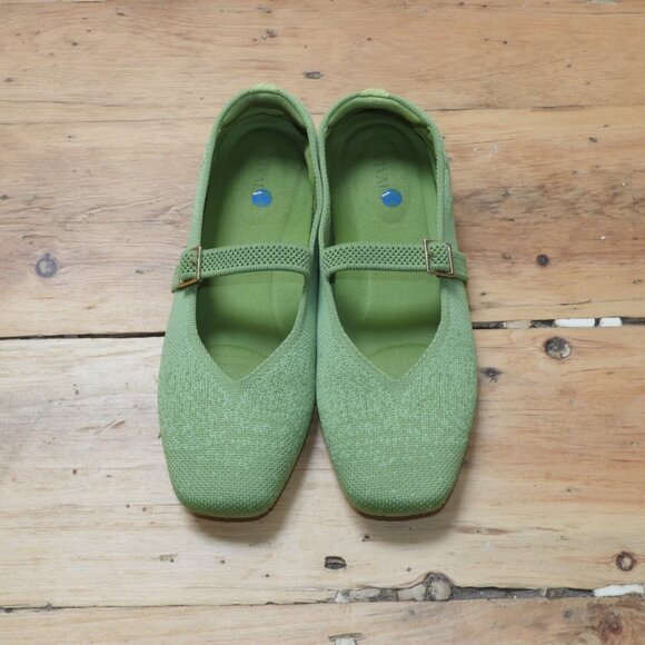Green Vivaia Mary Jane Flats - Picture 2 of 4